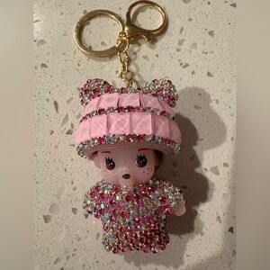 Monchichi Sparkling Pink Keychain